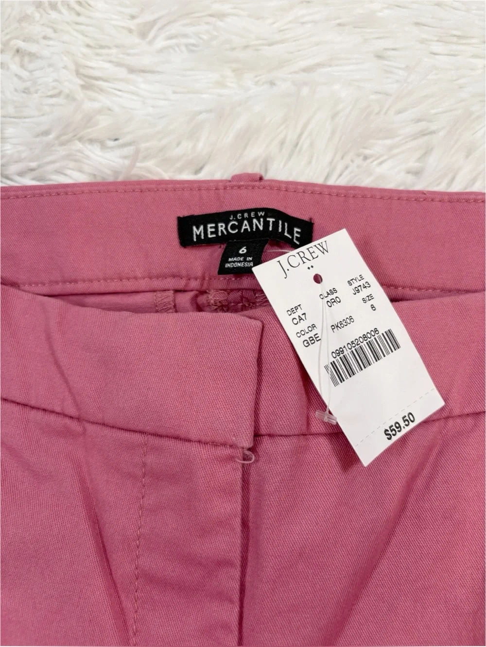 J. Crew‎ Mercantile NWT size 6 Effortless Slim Crop Chino Pants Stretch in pink